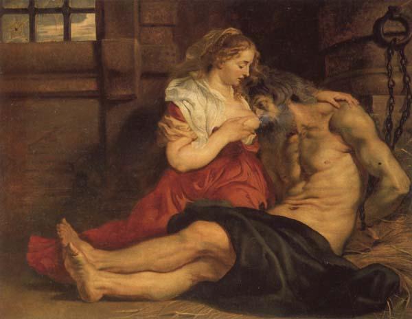 Peter Paul Rubens A Roman Woman's Love for Her Father oil painting picture